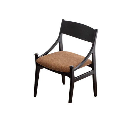 Silla de comedor sin brazos con respaldo tapizado en tela de ceniza retro contemporánea para el comedor 