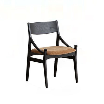 Silla de comedor sin brazos con respaldo tapizado en tela de ceniza retro contemporánea para el comedor 