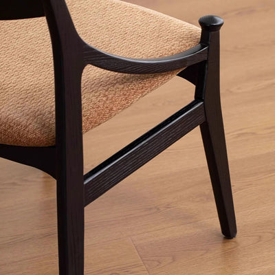 Silla de comedor sin brazos con respaldo tapizado en tela de ceniza retro contemporánea para el comedor 