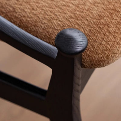 Silla de comedor sin brazos con respaldo tapizado en tela de ceniza retro contemporánea para el comedor 