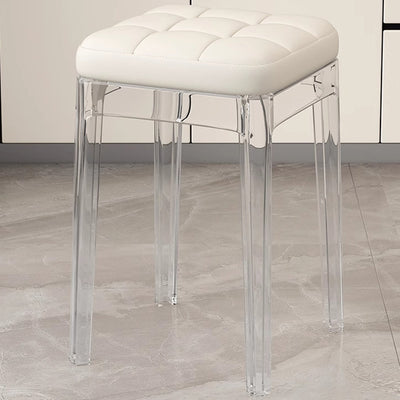 Contemporáneo Nórdico Transparente Cuadrado PU PET Silla de Comedor Sin Respaldo Sin Brazos Para Comedor 