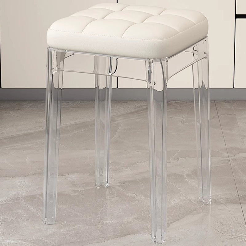 Contemporáneo Nórdico Transparente Cuadrado PU PET Silla de Comedor Sin Respaldo Sin Brazos Para Comedor 