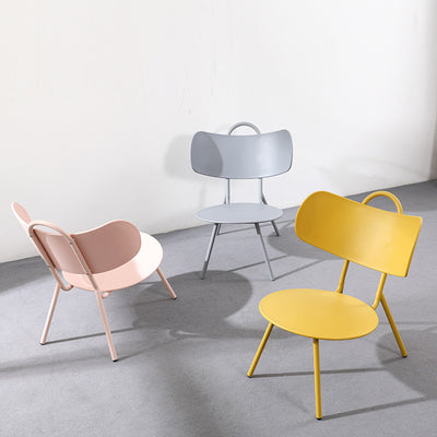 Chaise de café sans accoudoirs avec dossier en fer arc nordique contemporain pour salle à manger 