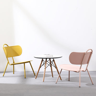 Chaise de café sans accoudoirs avec dossier en fer arc nordique contemporain pour salle à manger 