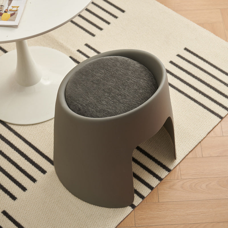 Contemporary Nordic Round Velvet PP Sponge Upholstered Dining Chair Backless Armless For Dining Room