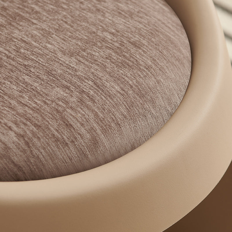 Contemporary Nordic Round Velvet PP Sponge Upholstered Dining Chair Backless Armless For Dining Room