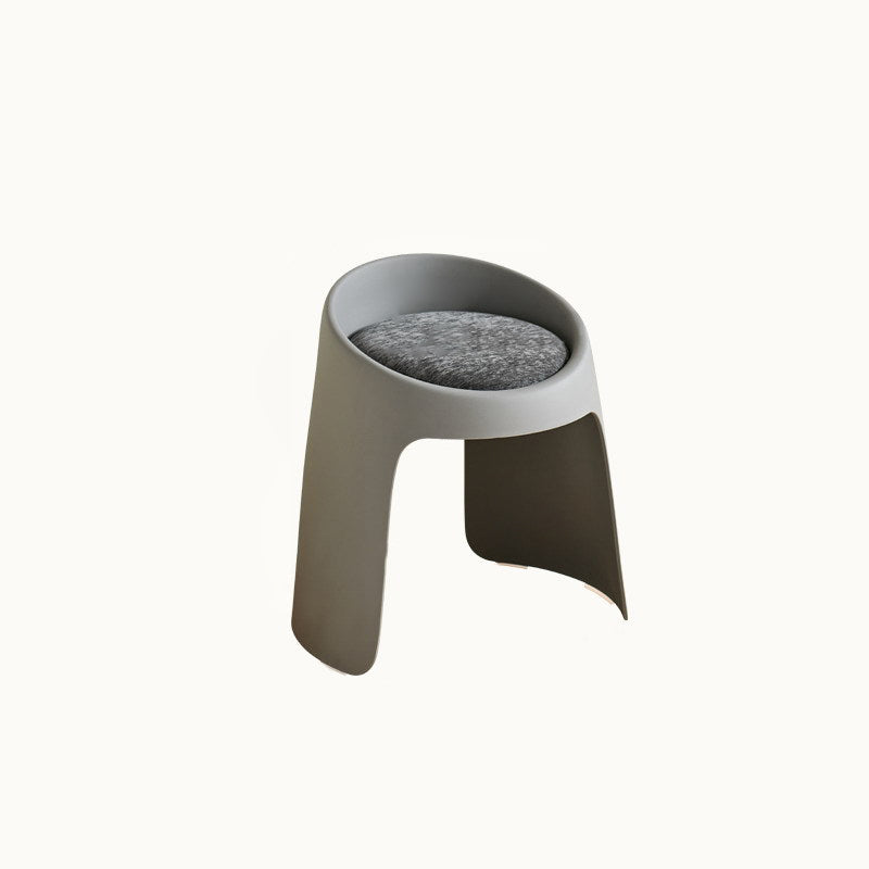 Contemporary Nordic Round Velvet PP Sponge Upholstered Dining Chair Backless Armless For Dining Room