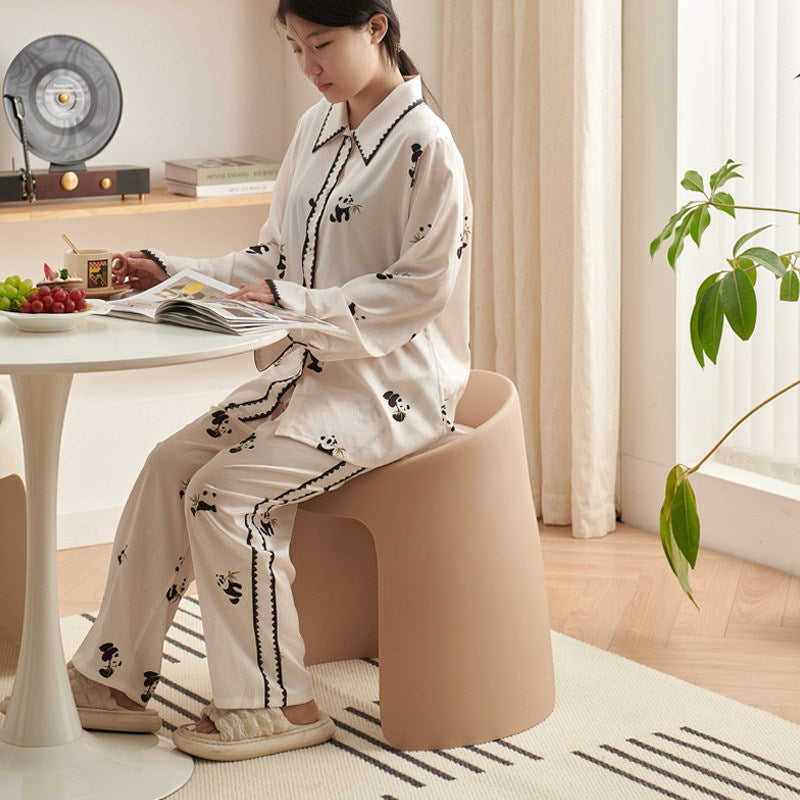 Contemporary Nordic Round Velvet PP Sponge Upholstered Dining Chair Backless Armless For Dining Room