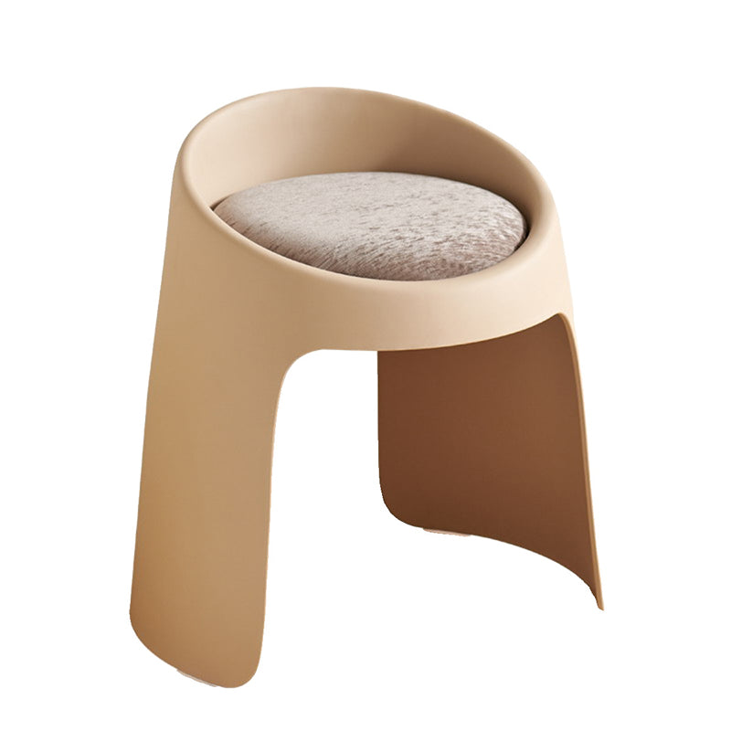 Contemporary Nordic Round Velvet PP Sponge Upholstered Dining Chair Backless Armless For Dining Room
