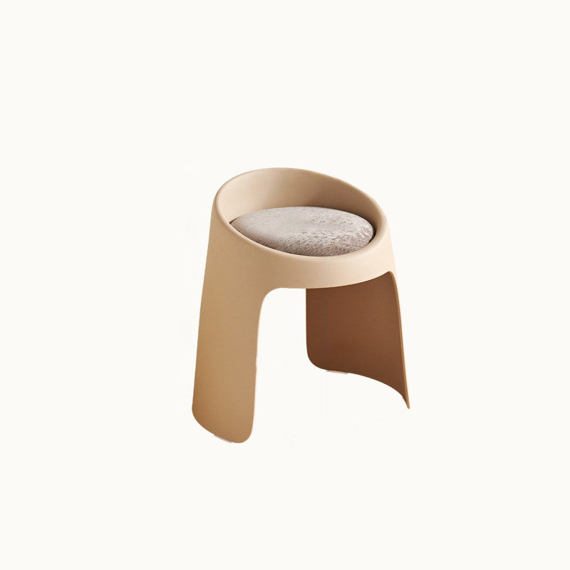 Contemporary Nordic Round Velvet PP Sponge Upholstered Dining Chair Backless Armless For Dining Room