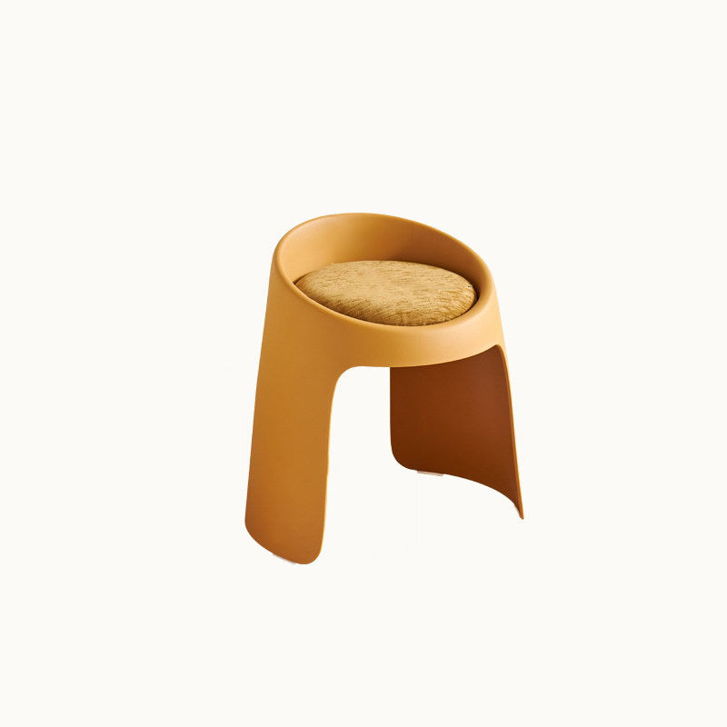 Contemporary Nordic Round Velvet PP Sponge Upholstered Dining Chair Backless Armless For Dining Room