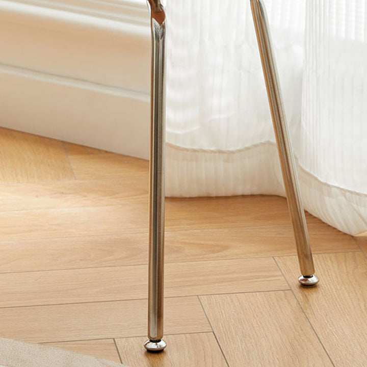 Moderner minimalistischer rechteckiger Hartholz- und Edelstahlbank ohne Rückenlehne und Armlehnen für Eingangsbereiche 