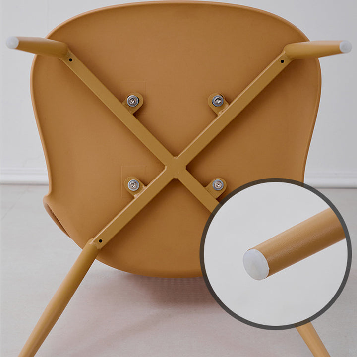 Moderner minimalistischer Bogen PP Webeisen Esszimmerstuhl Rückenlehne ohne Armlehnen für Esszimmer 
