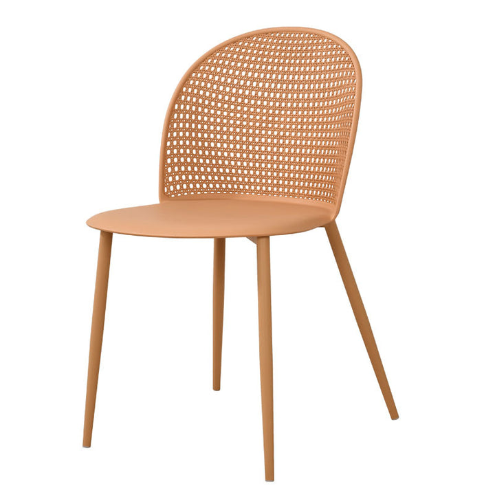 Moderner minimalistischer Bogen PP Webeisen Esszimmerstuhl Rückenlehne ohne Armlehnen für Esszimmer 