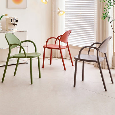 Silla de comedor con respaldo y reposabrazos Nordic Arc Full PP contemporánea para comedor 