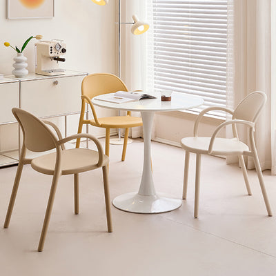 Silla de comedor con respaldo y reposabrazos Nordic Arc Full PP contemporánea para comedor 