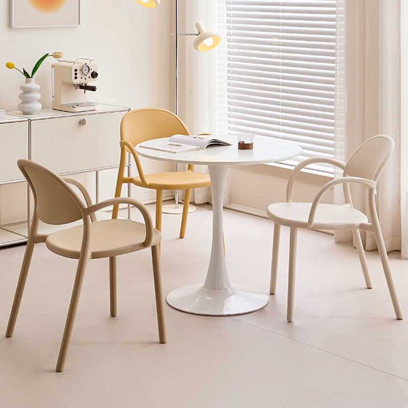 Silla de comedor con respaldo y reposabrazos Nordic Arc Full PP contemporánea para comedor 