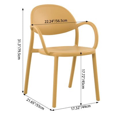 Silla de comedor con respaldo y reposabrazos Nordic Arc Full PP contemporánea para comedor 