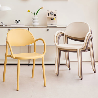 Silla de comedor con respaldo y reposabrazos Nordic Arc Full PP contemporánea para comedor 