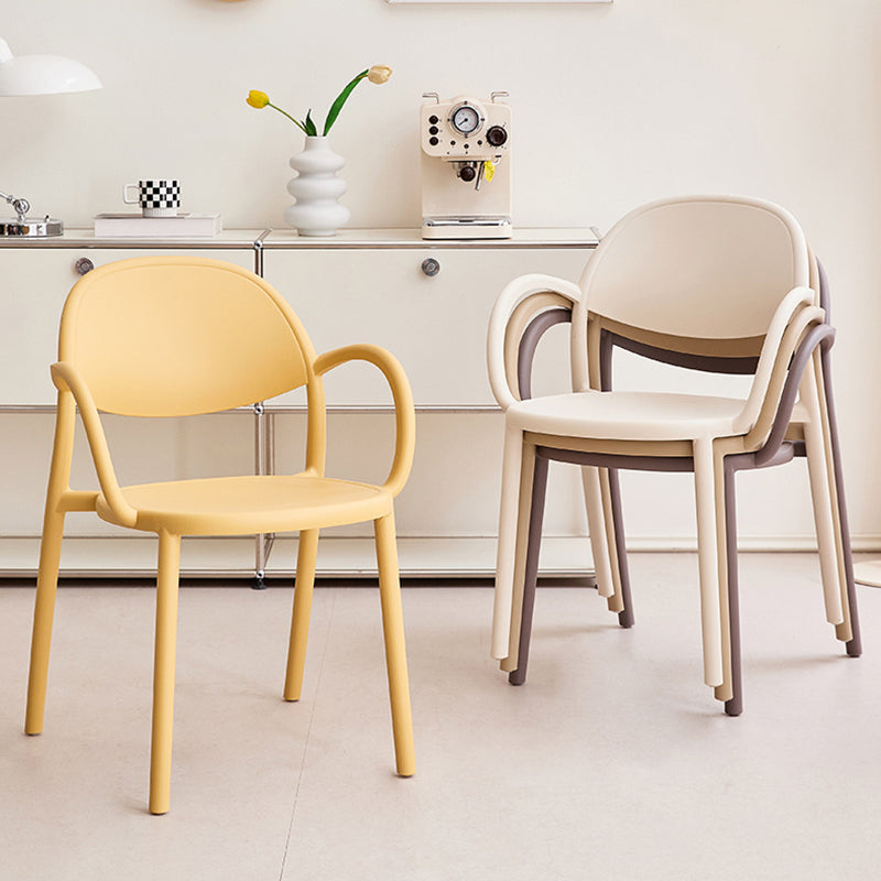 Silla de comedor con respaldo y reposabrazos Nordic Arc Full PP contemporánea para comedor 