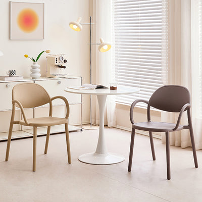 Silla de comedor con respaldo y reposabrazos Nordic Arc Full PP contemporánea para comedor 