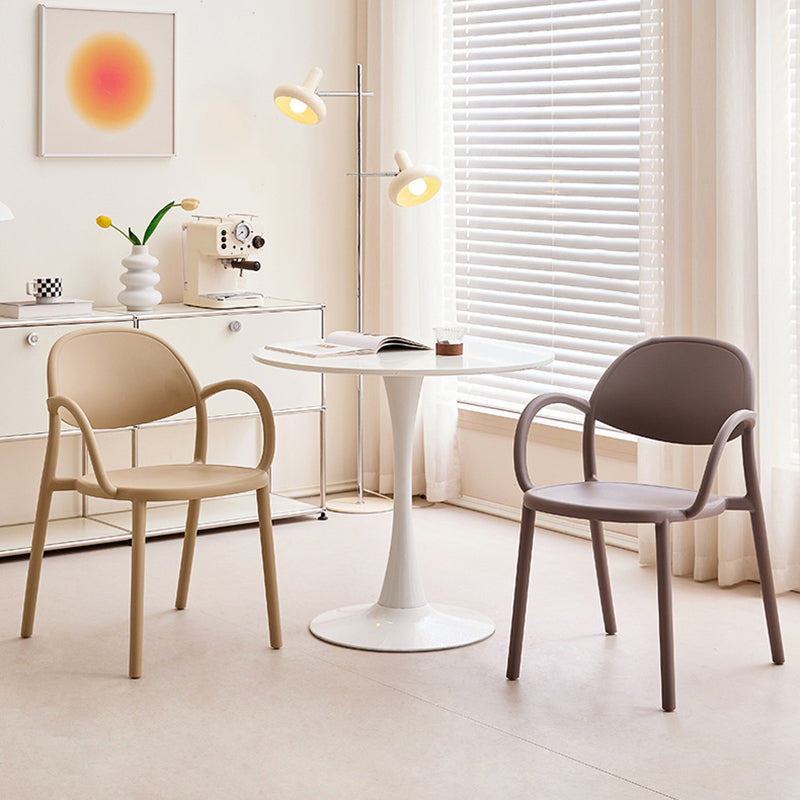 Silla de comedor con respaldo y reposabrazos Nordic Arc Full PP contemporánea para comedor 