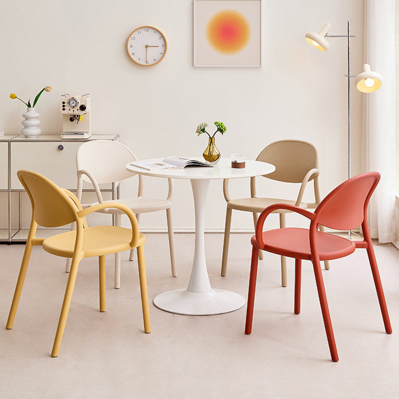 Silla de comedor con respaldo y reposabrazos Nordic Arc Full PP contemporánea para comedor 