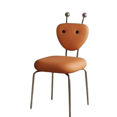 Contemporáneo Creativo Cuadrado Extraterrestre Cuero Lana de Cordero Hierro Silla de Comedor Respaldo Sin Brazos Para Comedor 