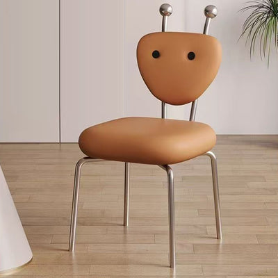 Contemporáneo Creativo Cuadrado Extraterrestre Cuero Lana de Cordero Hierro Silla de Comedor Respaldo Sin Brazos Para Comedor 