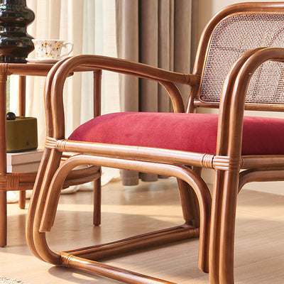 Traditional Japanese Square Flannelette Rattan Weaving Sponge Sofa Backrest Armrest For Living Room