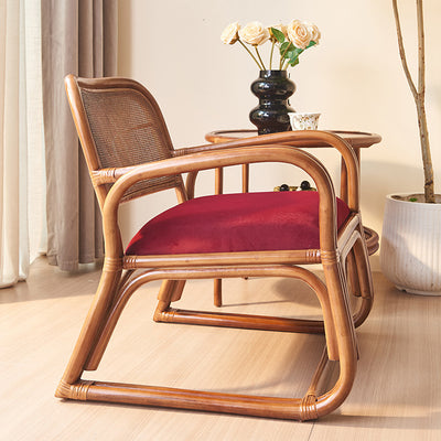 Traditional Japanese Square Flannelette Rattan Weaving Sponge Sofa Backrest Armrest For Living Room