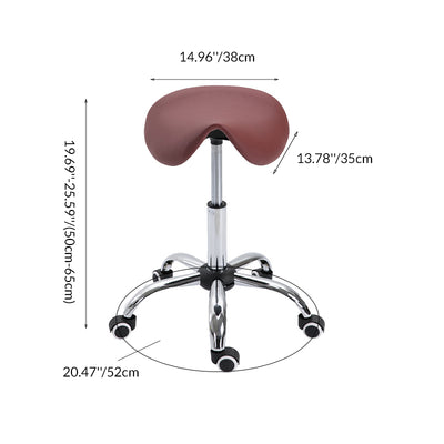 Taburete de bar moderno minimalista curvado de cuero PU PVC acero electrochapado sin respaldo ni brazos para comedor 