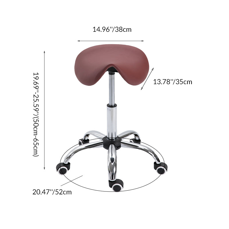 Taburete de bar moderno minimalista curvado de cuero PU PVC acero electrochapado sin respaldo ni brazos para comedor 