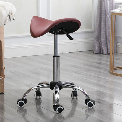 Taburete de bar moderno minimalista curvado de cuero PU PVC acero electrochapado sin respaldo ni brazos para comedor 