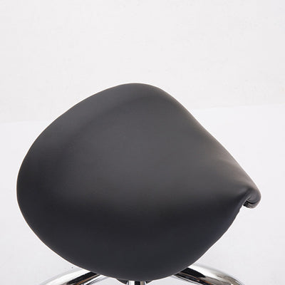 Taburete de bar moderno minimalista curvado de cuero PU PVC acero electrochapado sin respaldo ni brazos para comedor 