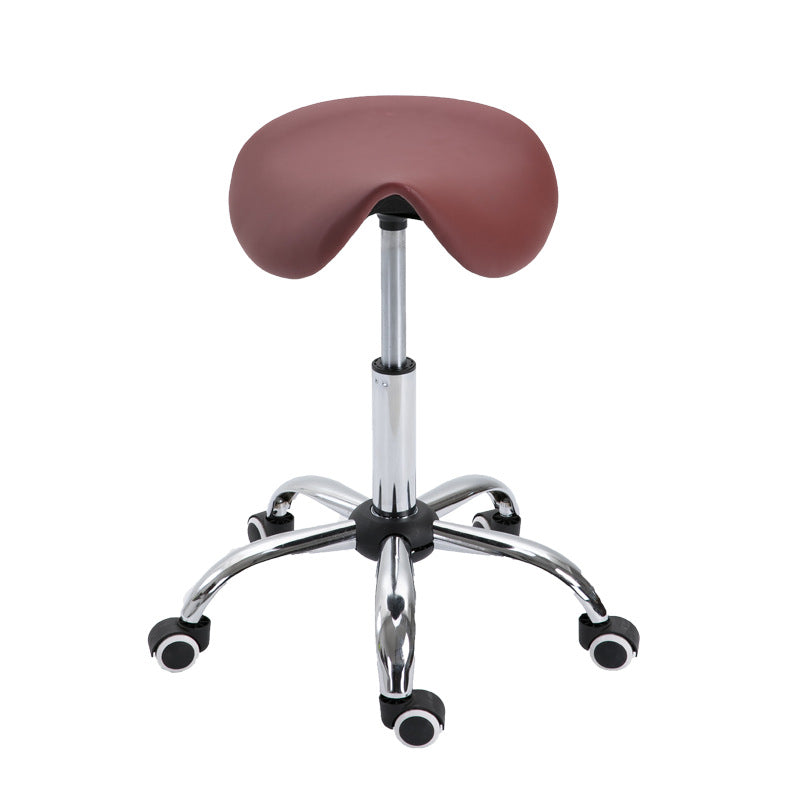 Taburete de bar moderno minimalista curvado de cuero PU PVC acero electrochapado sin respaldo ni brazos para comedor 