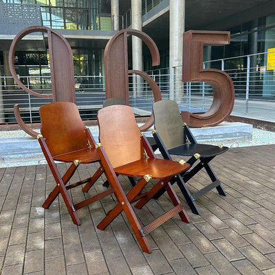 Contemporáneo Retro Plegable Madera Maciza Compuesta Tablero Haya Silla de Café Respaldo Sin Brazos Para Comedor 