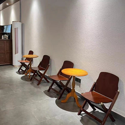 Contemporáneo Retro Plegable Madera Maciza Compuesta Tablero Haya Silla de Café Respaldo Sin Brazos Para Comedor 