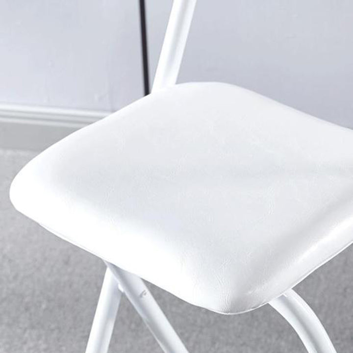 Moderner minimalistischer, faltbarer quadratischer Barhocker aus PU-Leder und Stahl mit Rückenlehne, ohne Armlehnen, für das Esszimmer 
