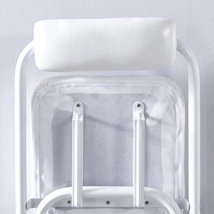Moderner minimalistischer, faltbarer quadratischer Barhocker aus PU-Leder und Stahl mit Rückenlehne, ohne Armlehnen, für das Esszimmer 