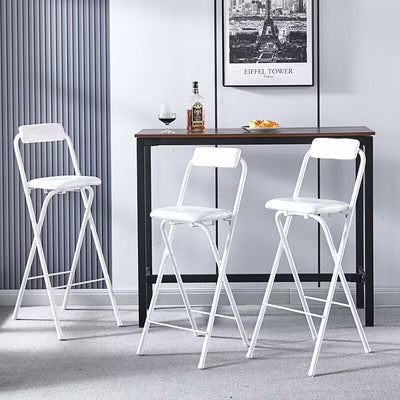 Tabouret de bar carré pliable en cuir minimaliste moderne avec dossier sans accoudoirs pour salle à manger 