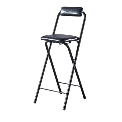 Tabouret de bar carré pliable en cuir minimaliste moderne avec dossier sans accoudoirs pour salle à manger 