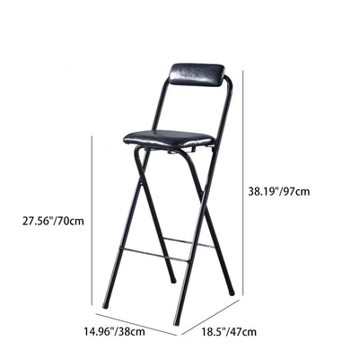 Tabouret de bar carré pliable en cuir minimaliste moderne avec dossier sans accoudoirs pour salle à manger 