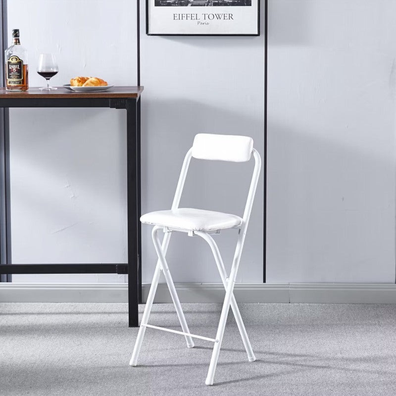 Tabouret de bar carré pliable en cuir minimaliste moderne avec dossier sans accoudoirs pour salle à manger 