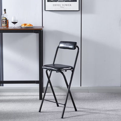 Tabouret de bar carré pliable en cuir minimaliste moderne avec dossier sans accoudoirs pour salle à manger 