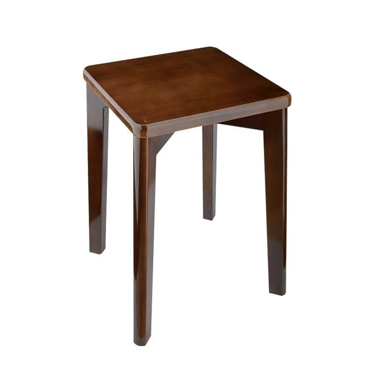 Moderner minimalistischer quadratischer Hocker aus Kautschukholz ohne Rückenlehne und Armlehnen für das Esszimmer 
