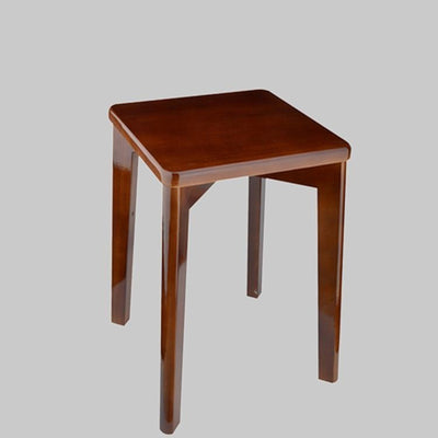 Taburete bajo cuadrado minimalista moderno de madera maciza sin respaldo ni brazos para comedor 