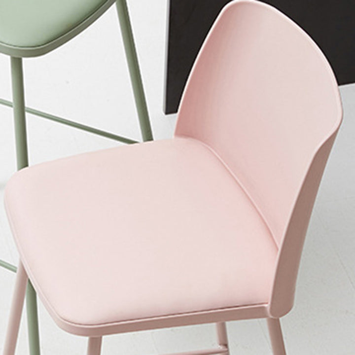 Tabouret de bar contemporain carré nordique PP métal cuir PU dossier sans accoudoirs pour salon 