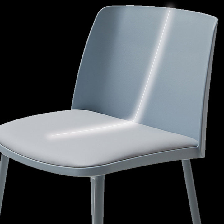 Tabouret de bar contemporain carré nordique PP métal cuir PU dossier sans accoudoirs pour salon 