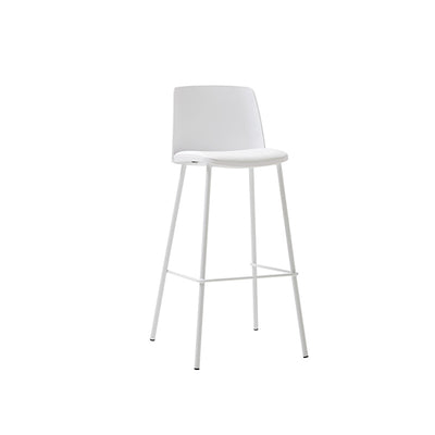 Contemporary Nordic Square PP Metal PU Leather Bar Stool Backrest Armless For Living Room